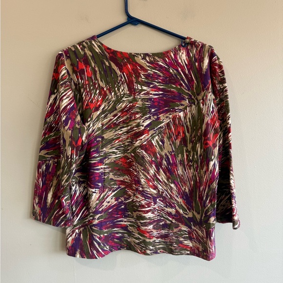 Ruby Rd. V-Neck Top Pattern 3/4 Sleeve - Picture 2 of 5